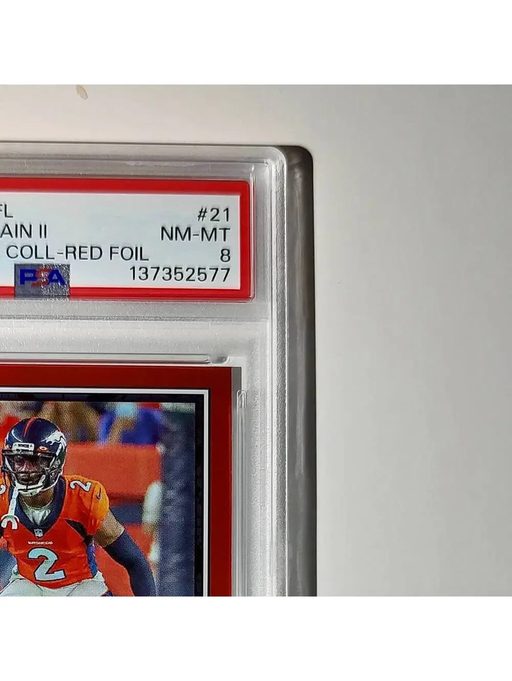 Patrick Surtain II Rookie 2024 Panini Sticker 240/299 #21 Red Foil PSA 8 NM-MT
